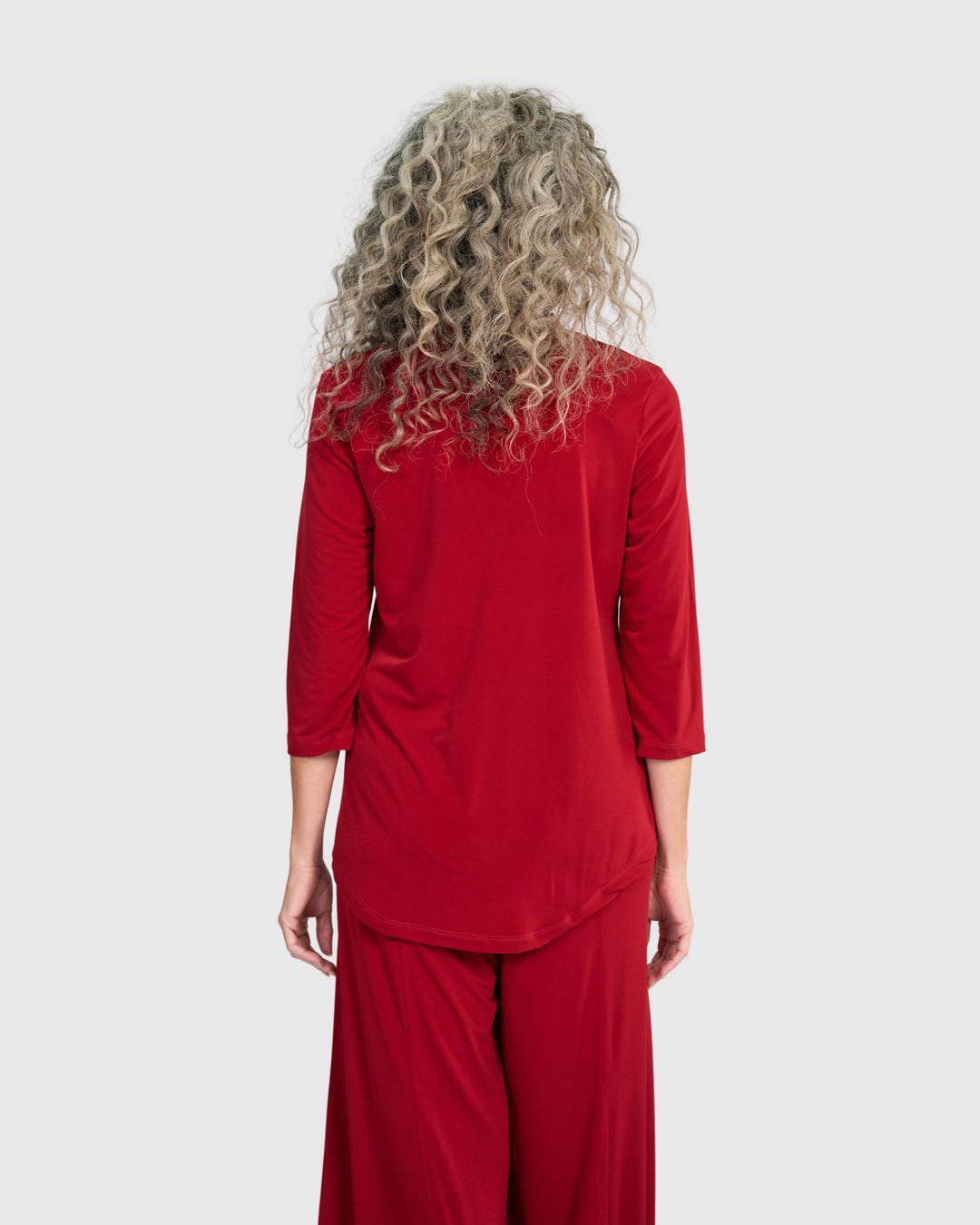 Essential Slinky V-neck Top, Garnet