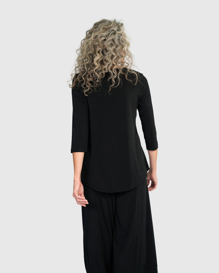 Essential Slinky Crew Top, Black