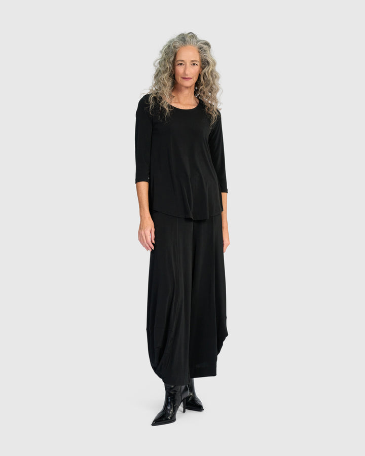 Essential Slinky Crew Top, Black