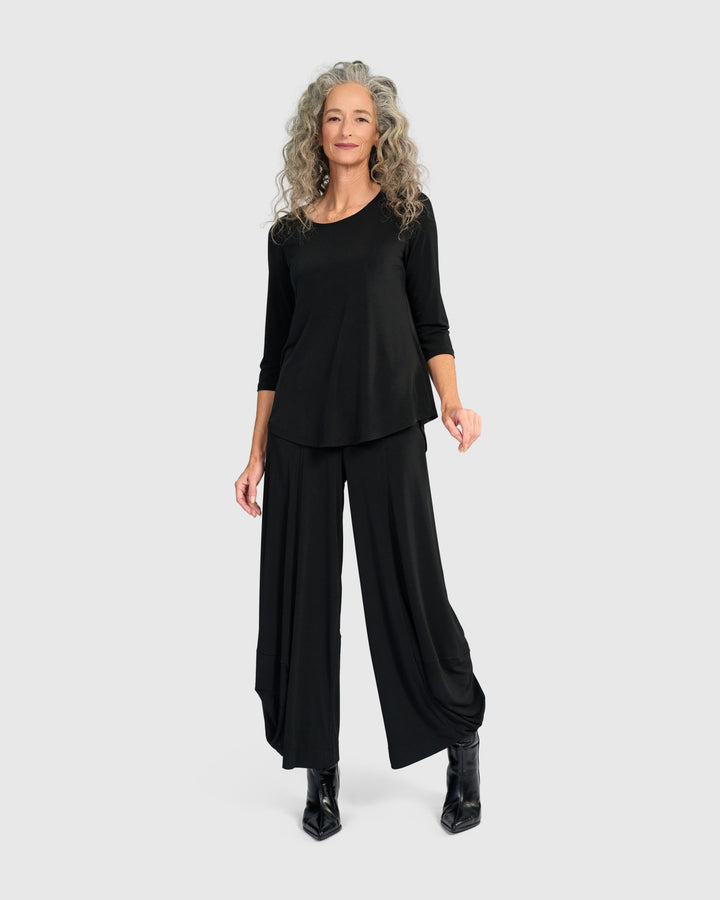 Essential Slinky Crew Top, Black