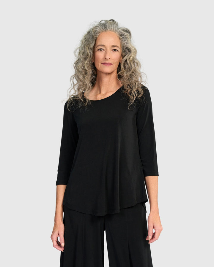 Essential Slinky Crew Top, Black