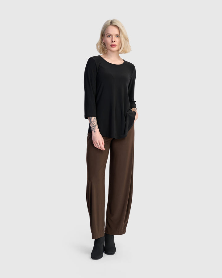 Essential Slinky Crew Top, Black