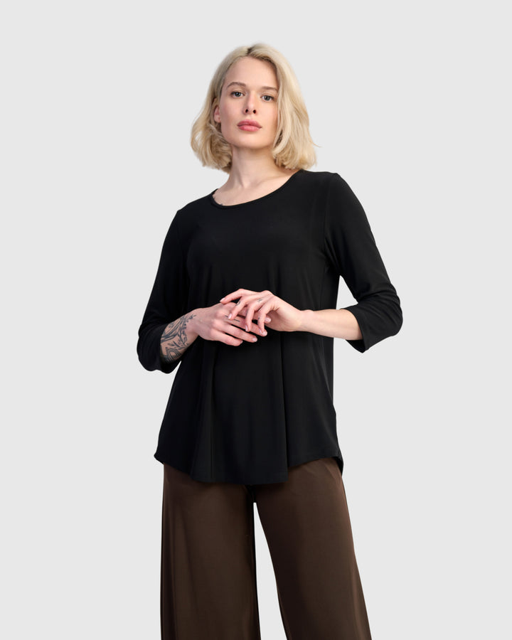 Essential Slinky Crew Top, Black