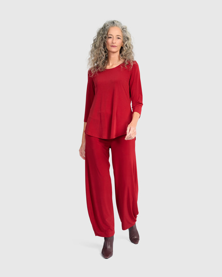 Essential Slinky Crew Top, Garnet