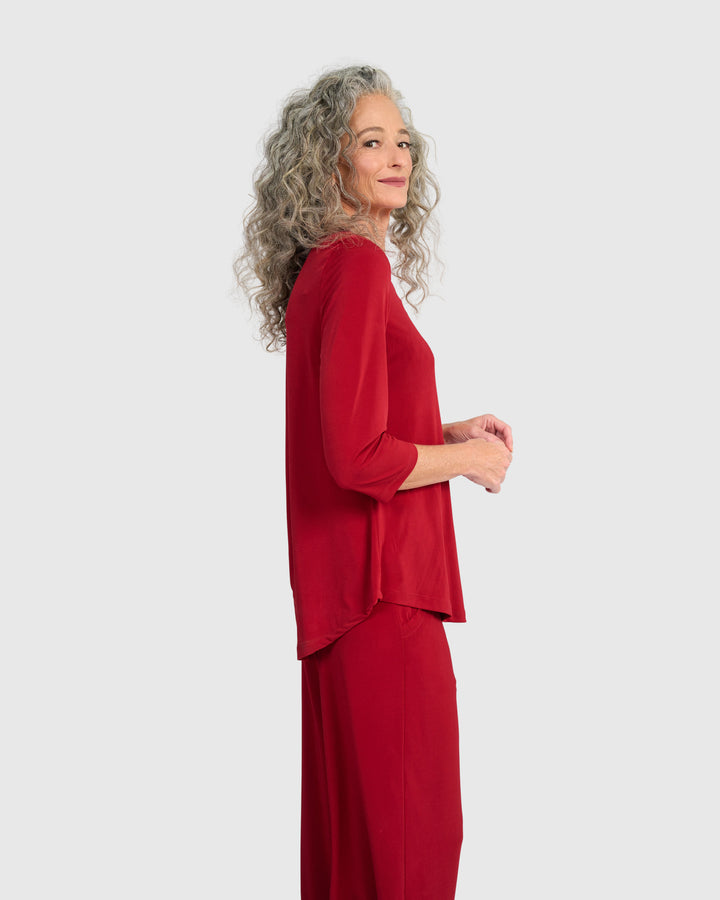 Essential Slinky Crew Top, Garnet