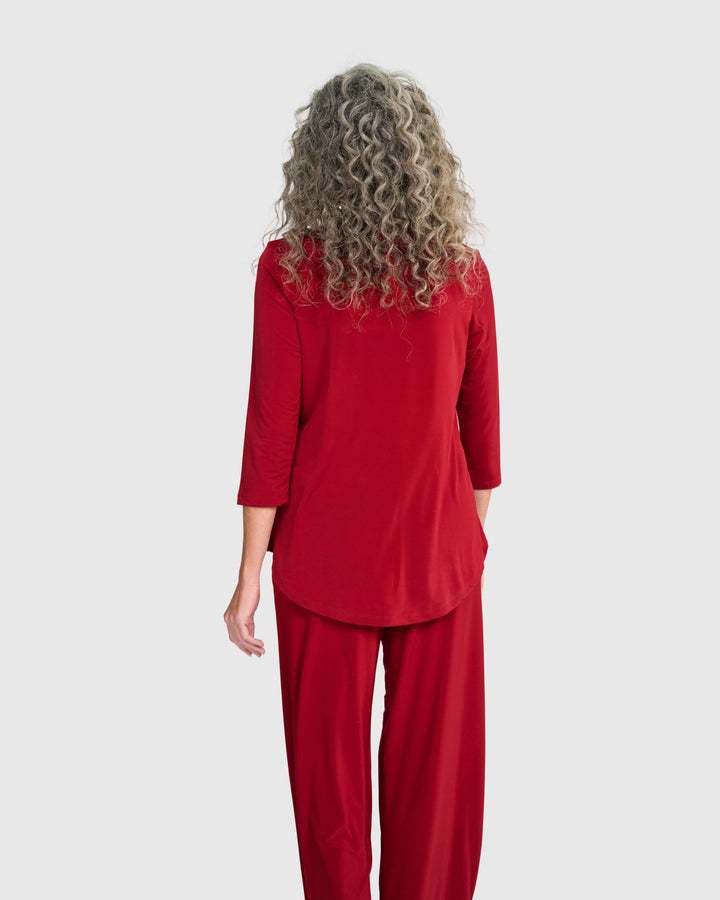 Essential Slinky Crew Top, Garnet