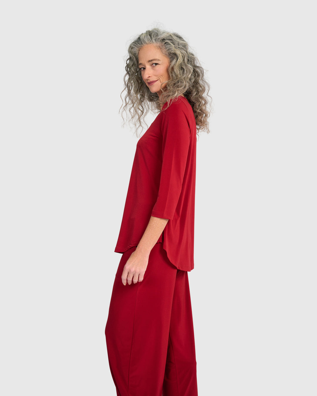 Essential Slinky Crew Top, Garnet