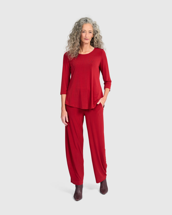 Essential Slinky Crew Top, Garnet
