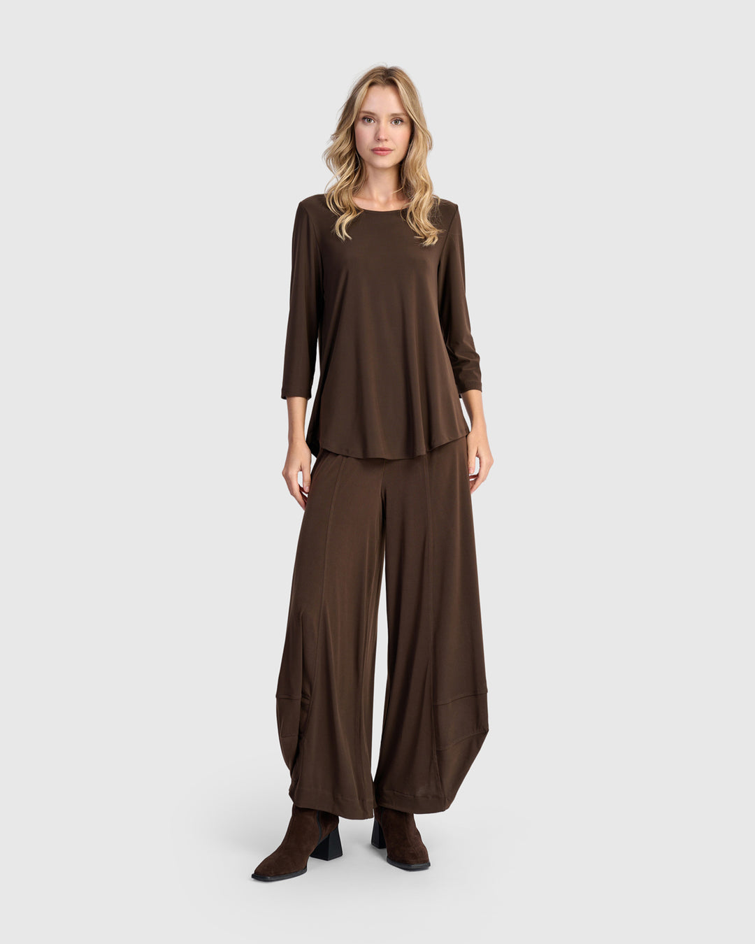 Essential Slinky Punto Pants, Sepia
