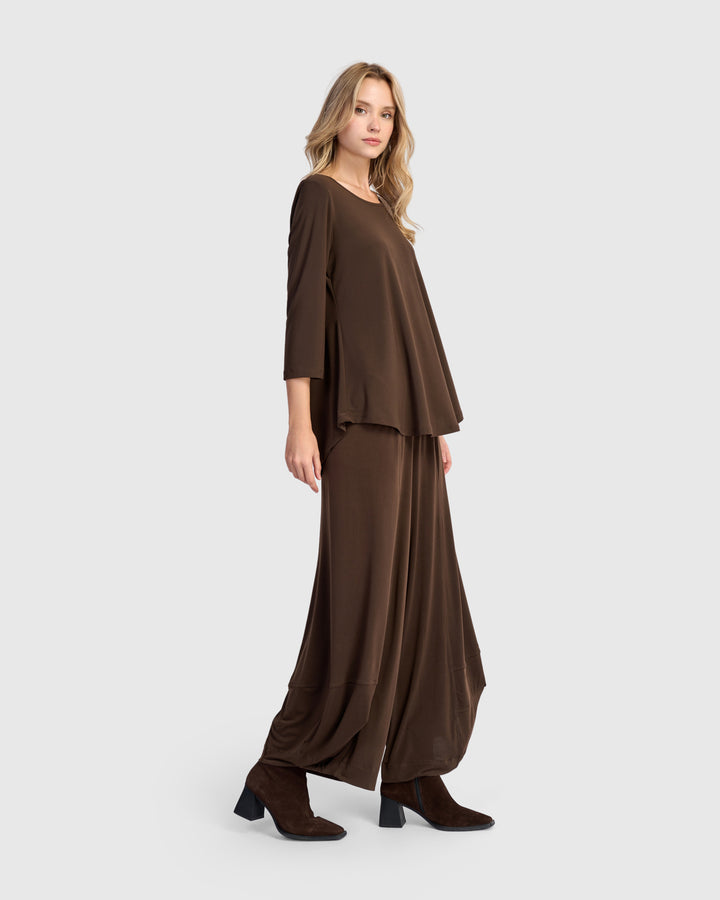 Essential Slinky Punto Pants, Sepia