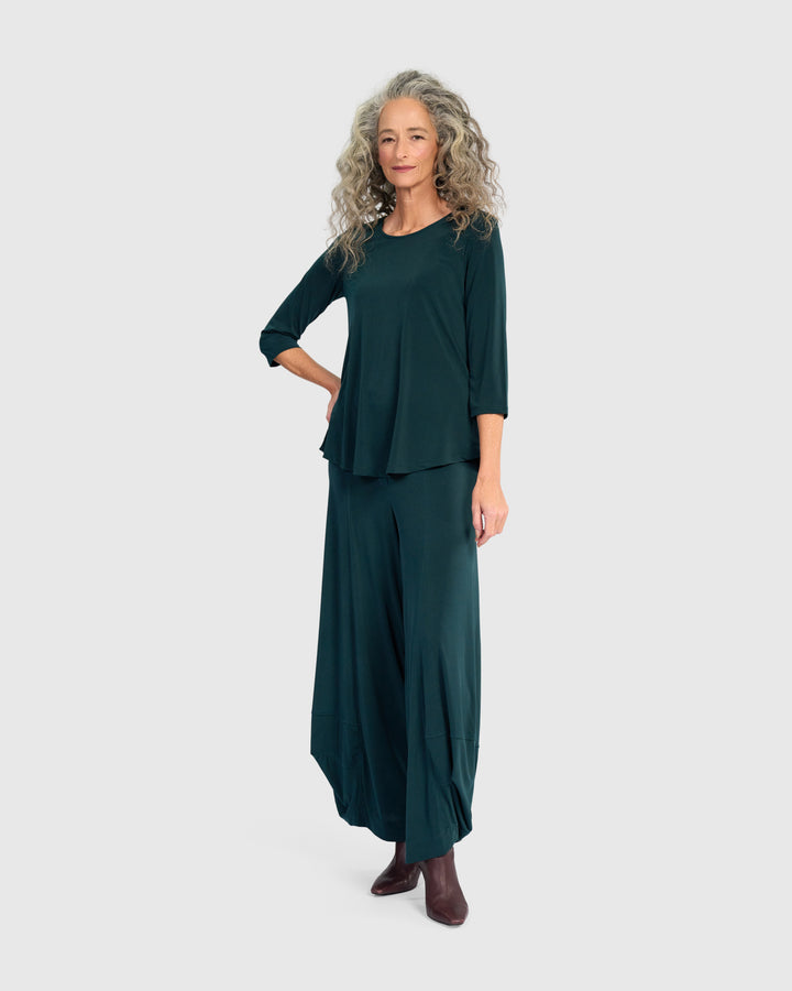 Essential Slinky Crew Top, Teal