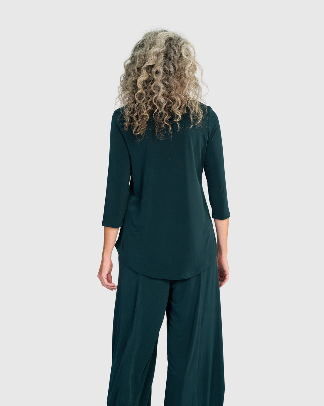 Essential Slinky Crew Top, Teal