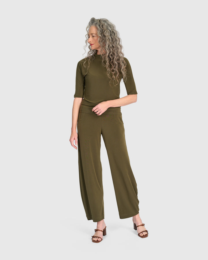 Essential Slinky Flow Pants, Khaki
