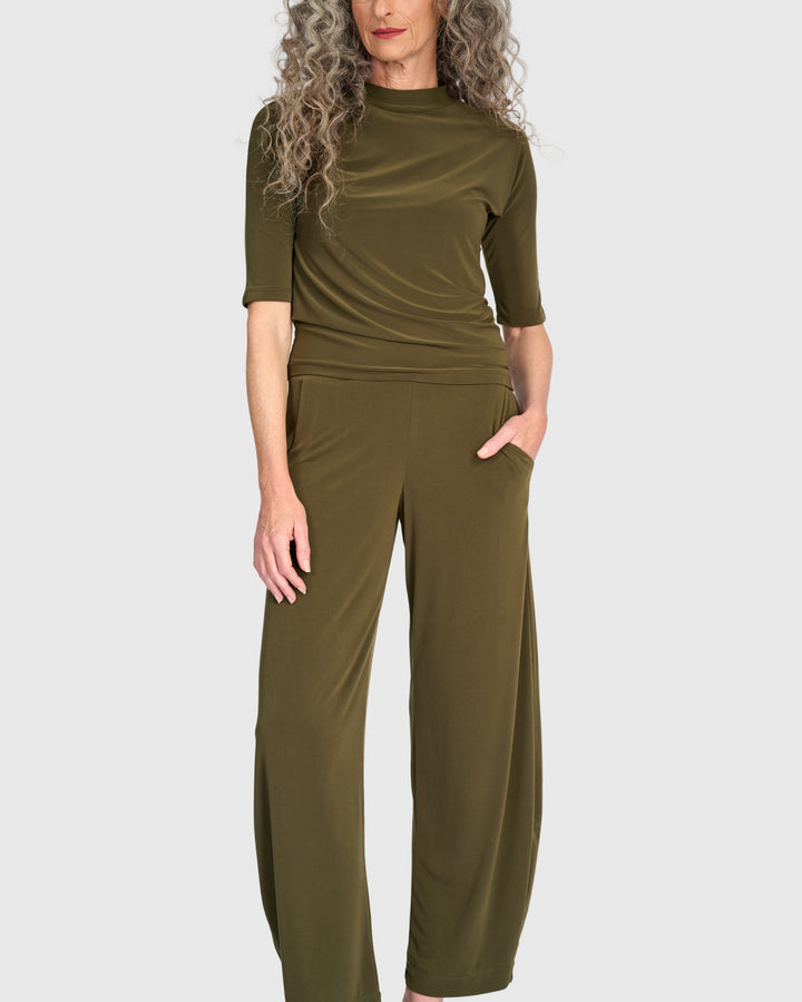 Essential Slinky Flow Pants, Khaki