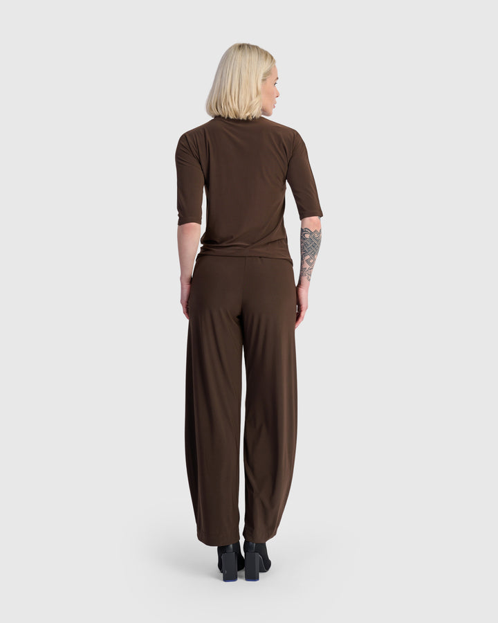 Essential Slinky Mockneck Tee, Sepia