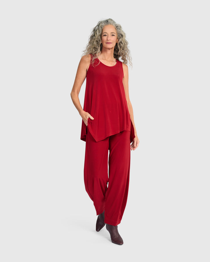 Essential Slinky Point Hem Tank, Garnet