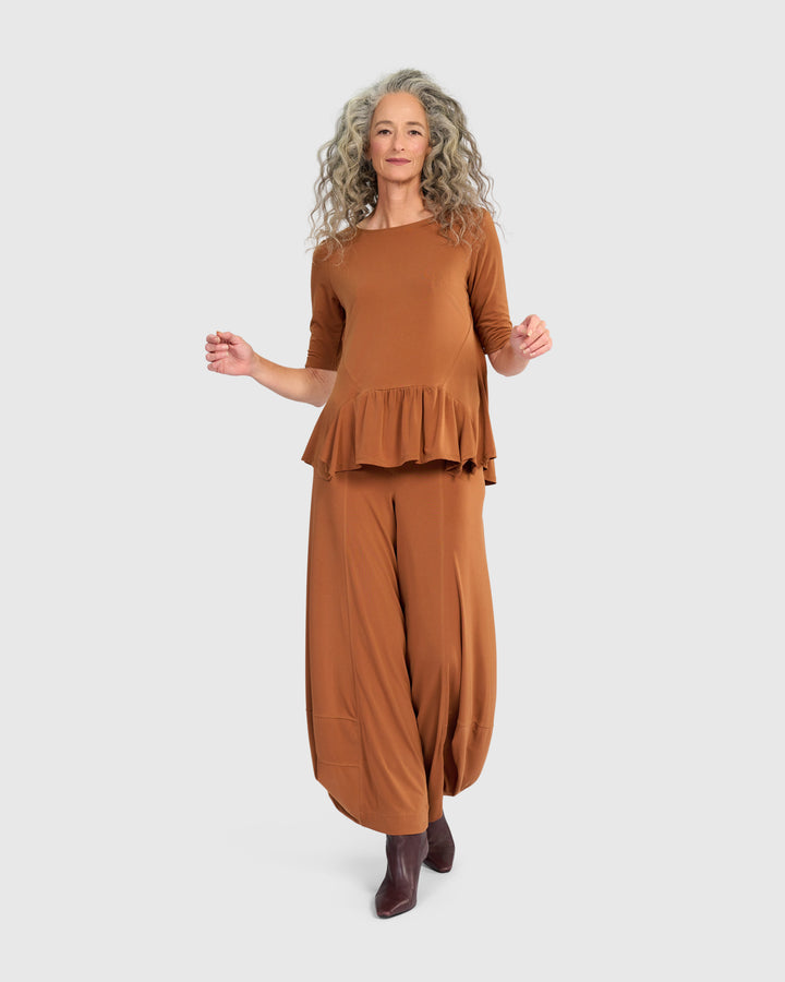 Essential Slinky Flouncy Tee, Caramel