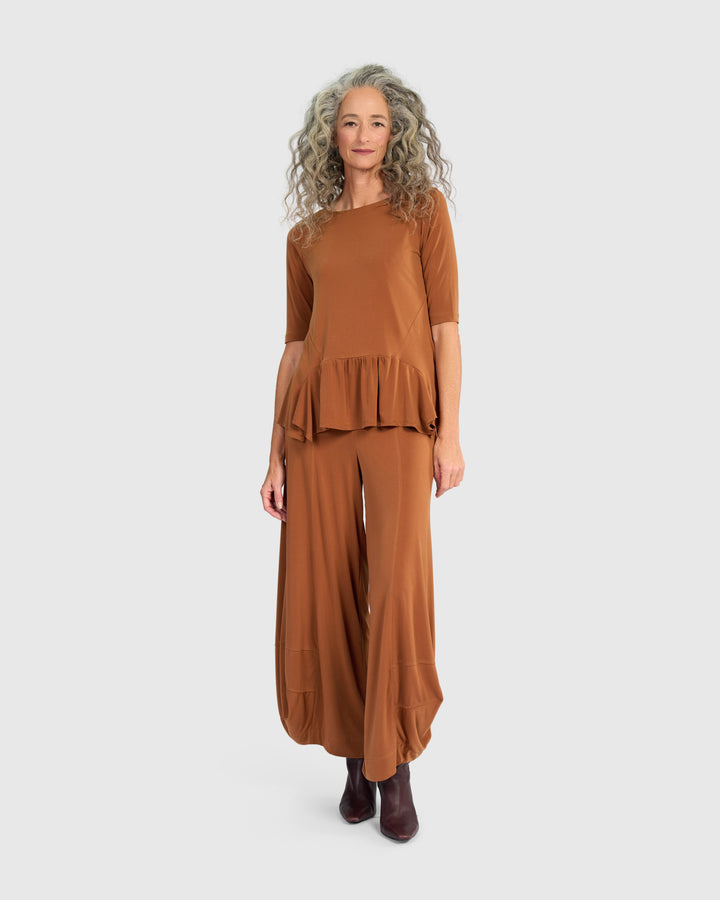 Essential Slinky Flouncy Tee, Caramel