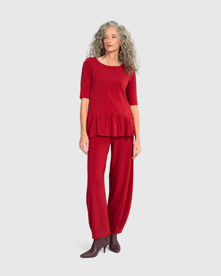 Essential Slinky Flouncy Tee, Garnet