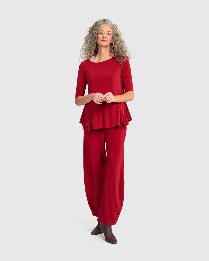 Essential Slinky Flouncy Tee, Garnet