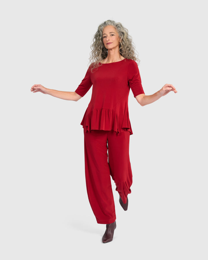 Essential Slinky Flouncy Tee, Garnet