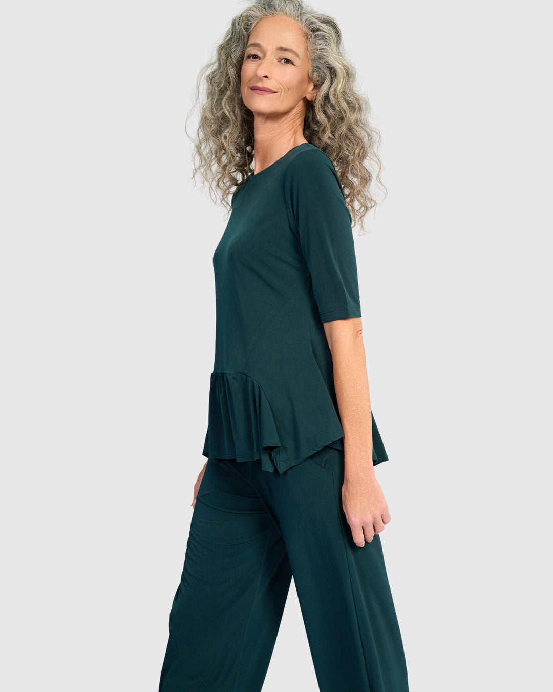 Essential Slinky Flouncy Tee, Teal