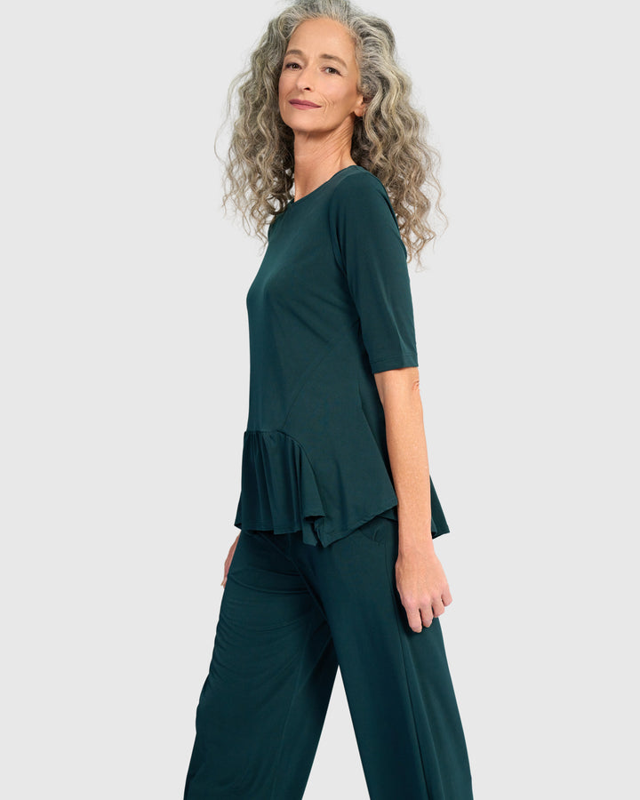 Essential Slinky Flouncy Tee, Teal