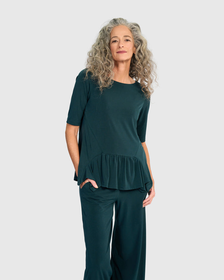 Essential Slinky Flouncy Tee, Teal