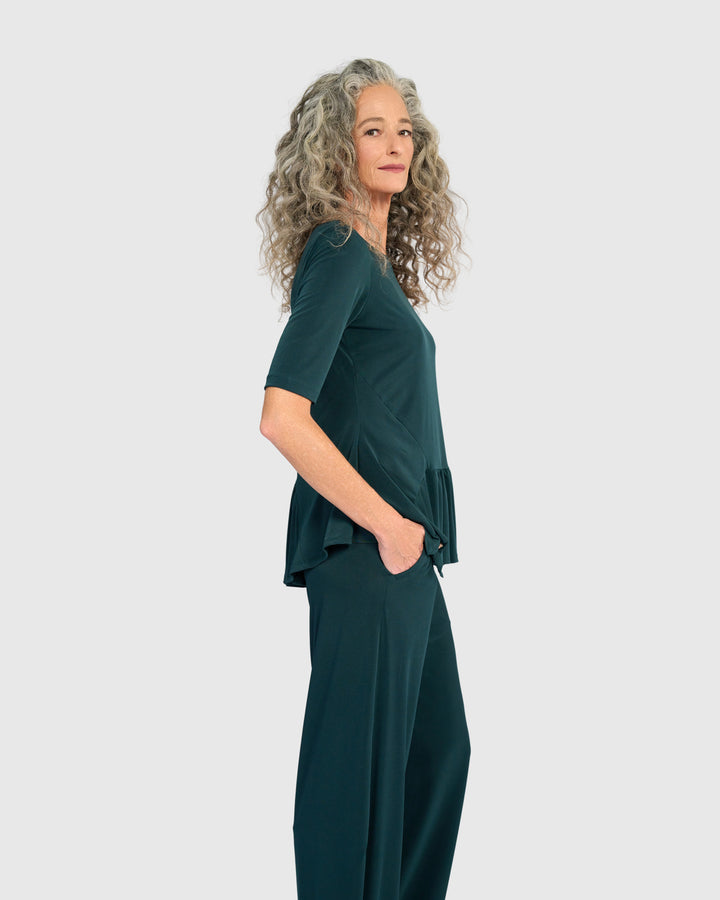 Essential Slinky Flouncy Tee, Teal