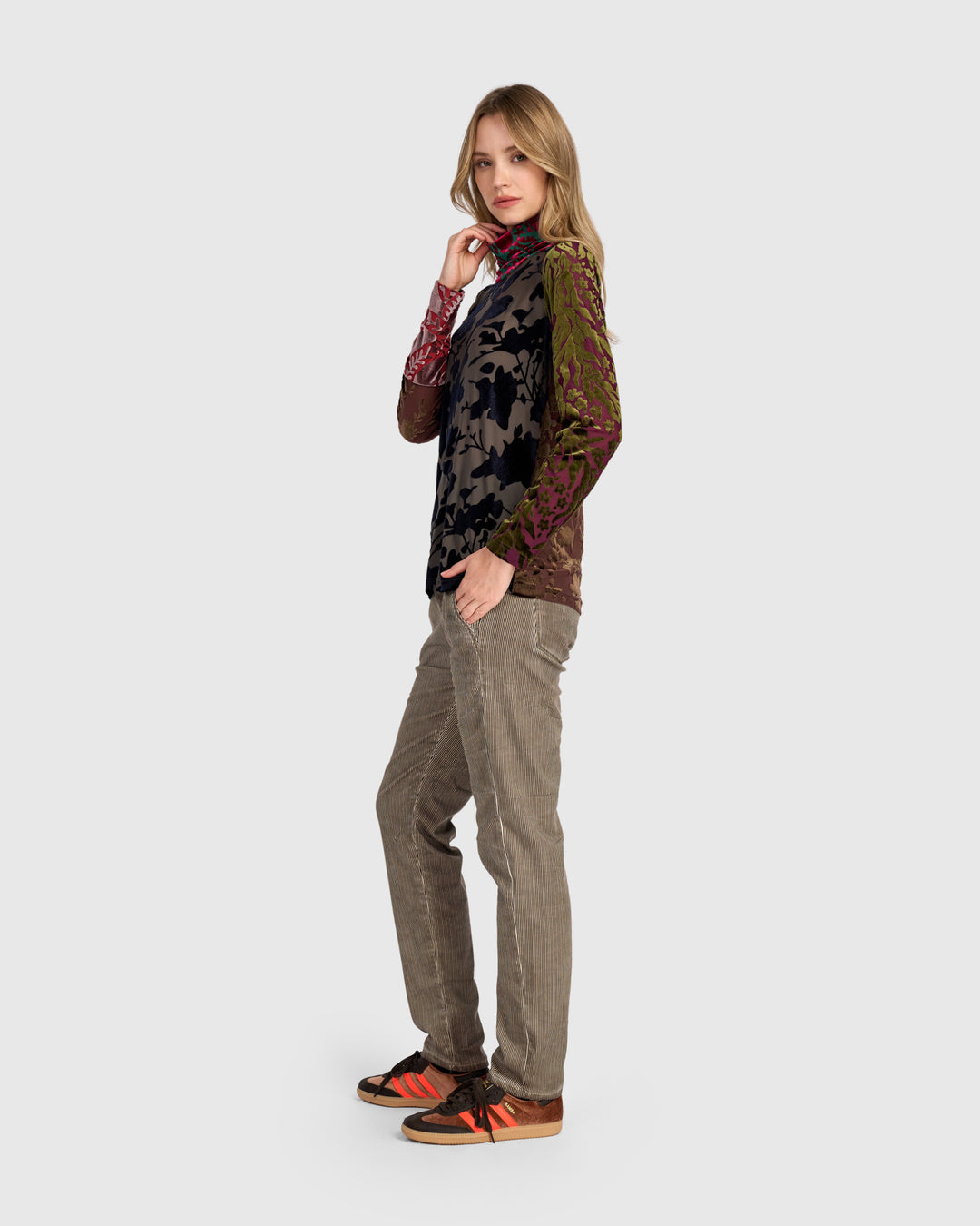 Serafina Turtleneck Top, Jewel Multi