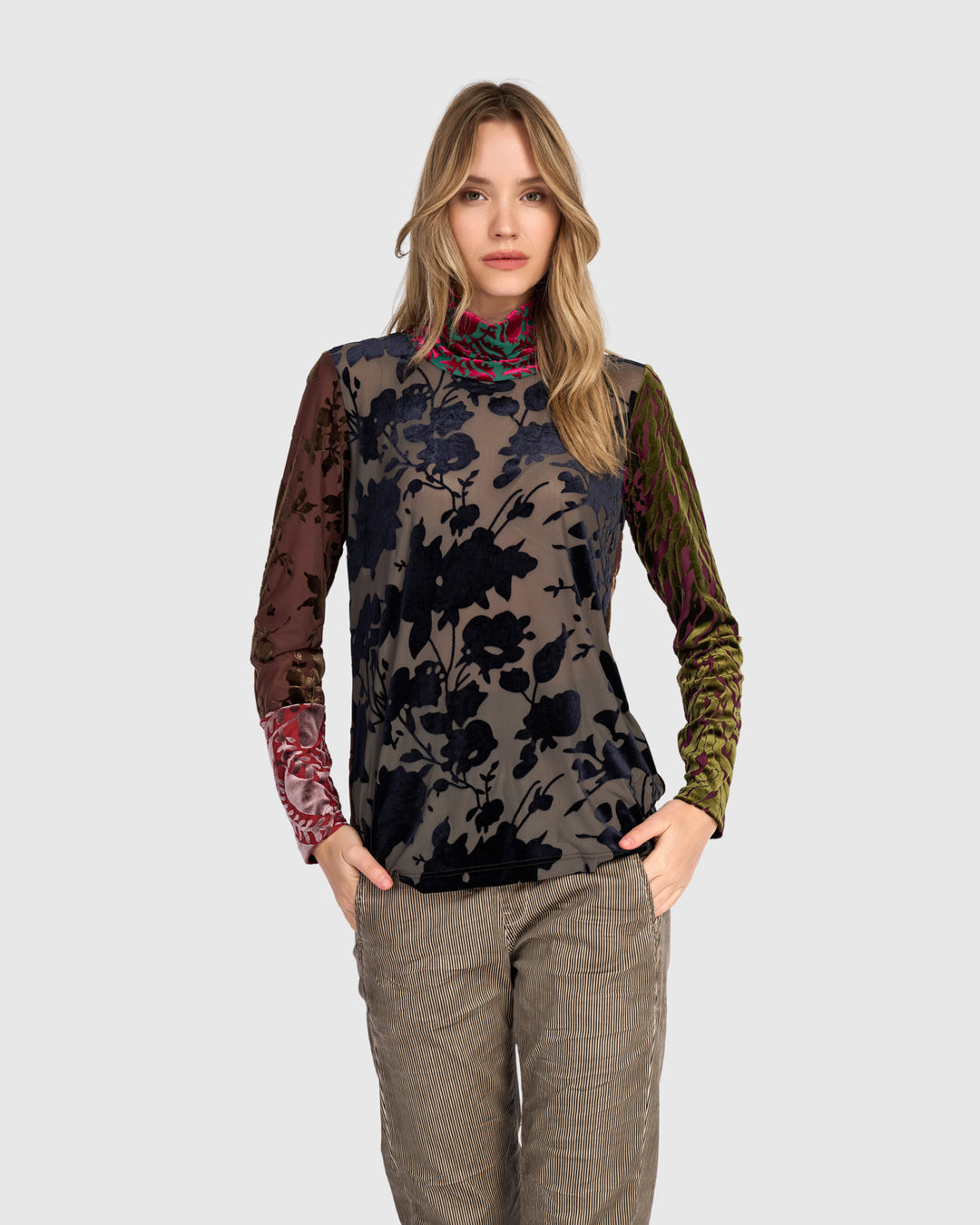 Serafina Turtleneck Top, Jewel Multi