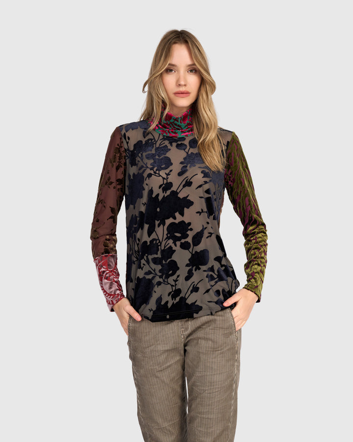 Serafina Turtleneck Top, Jewel Multi
