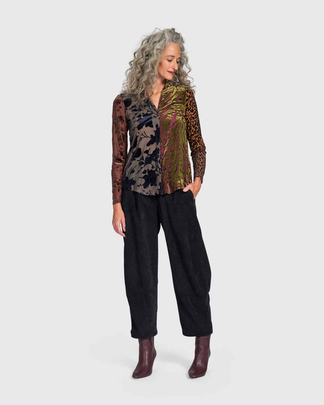 Cord Easy Lantern Pants, Black