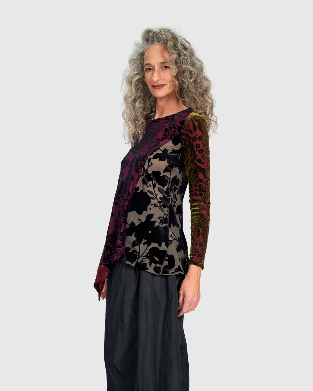 Wren Asymmetrical Top, Wine Multi