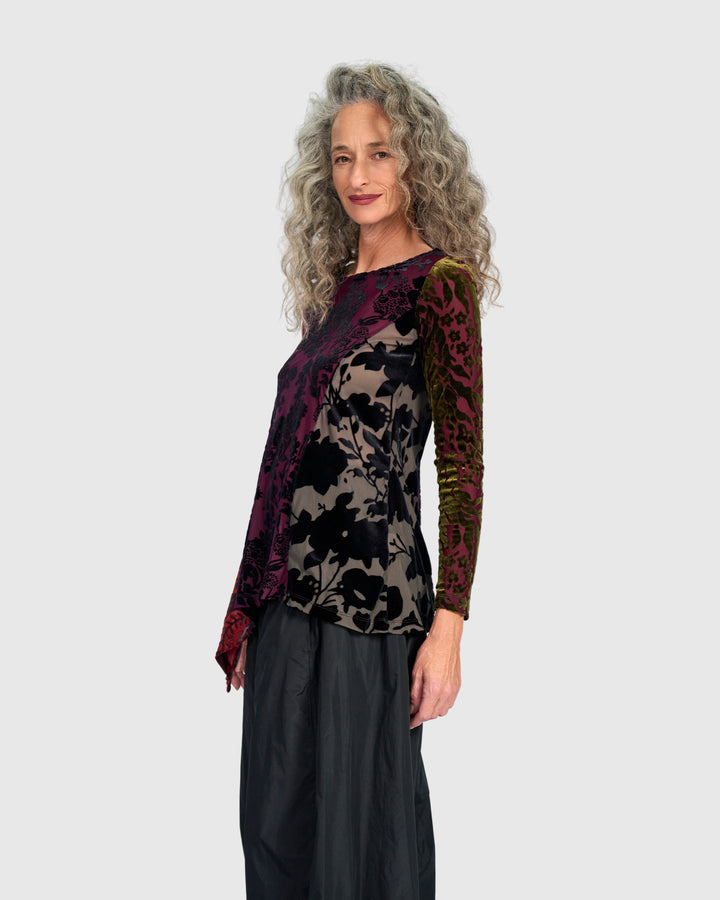 Wren Asymmetrical Top, Wine Multi