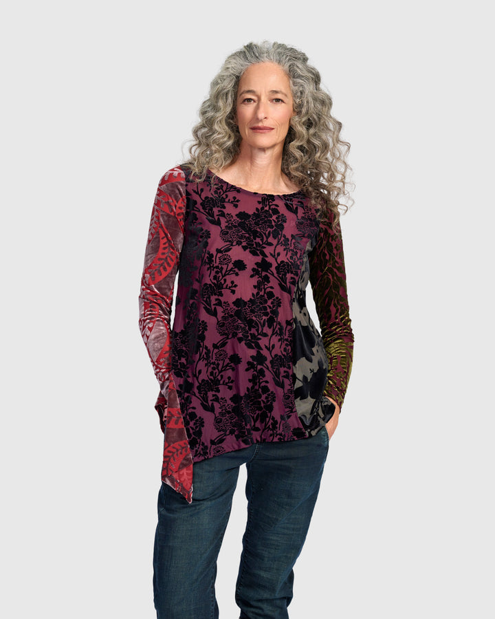 Wren Asymmetrical Top, Wine Multi