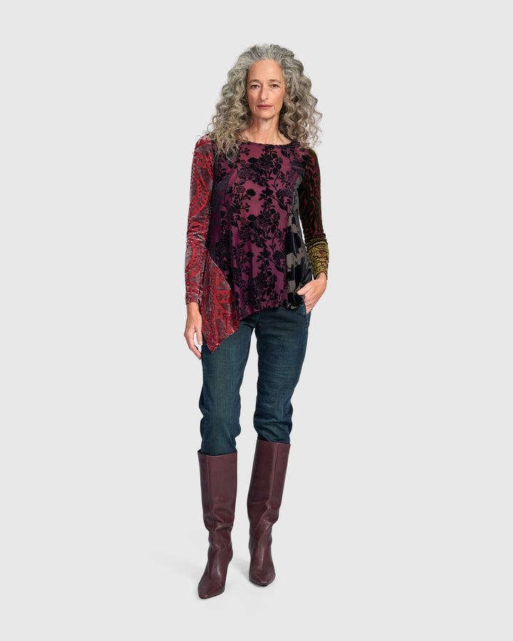 Wren Asymmetrical Top, Wine Multi