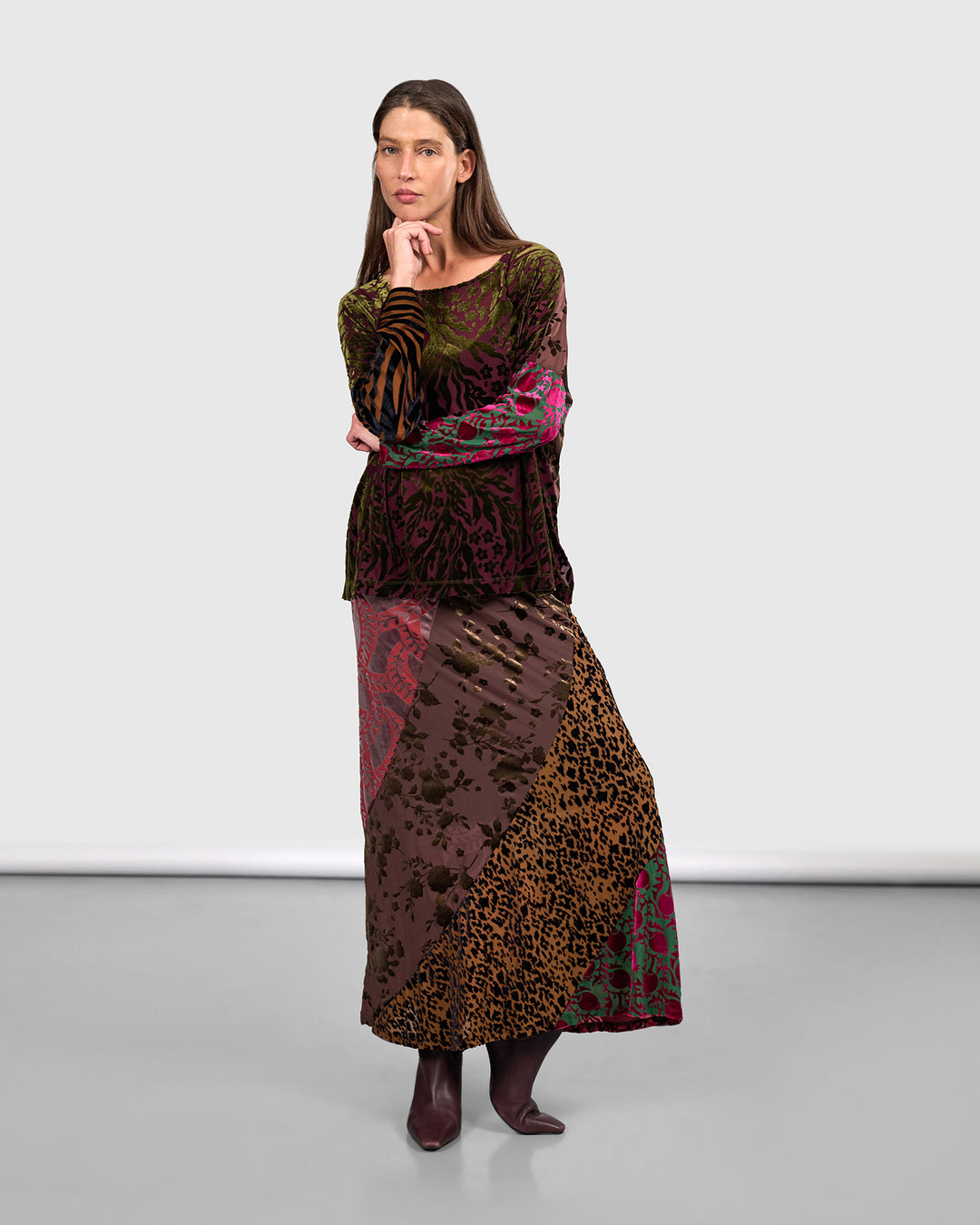 Reliquary Slim Skirt, Jewel Multi