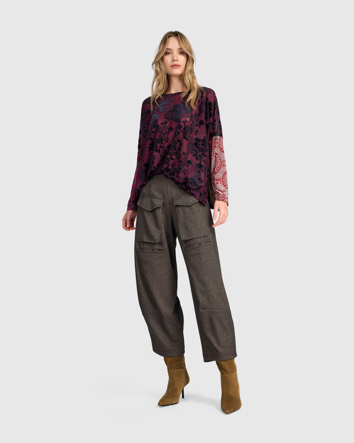 Aurelia Boxy Top, Wine Multi