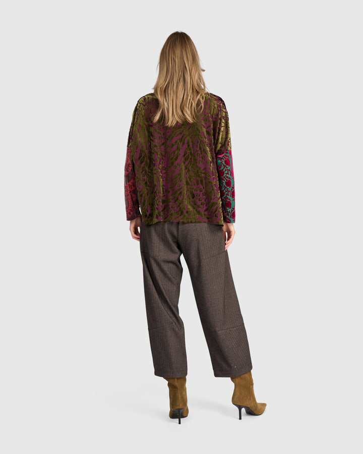 Aurelia Boxy Top, Wine Multi