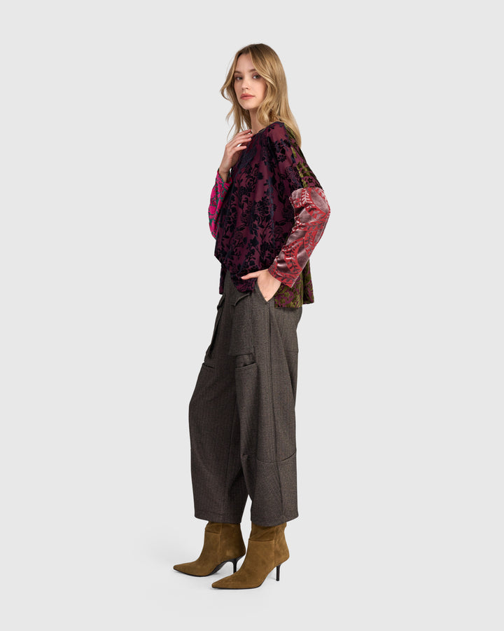 Aurelia Boxy Top, Wine Multi