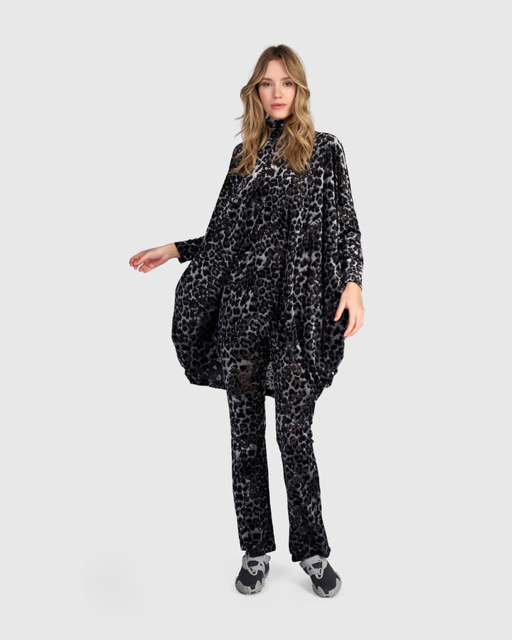 Bagheera Oversized Tunic, Pewter Leopard