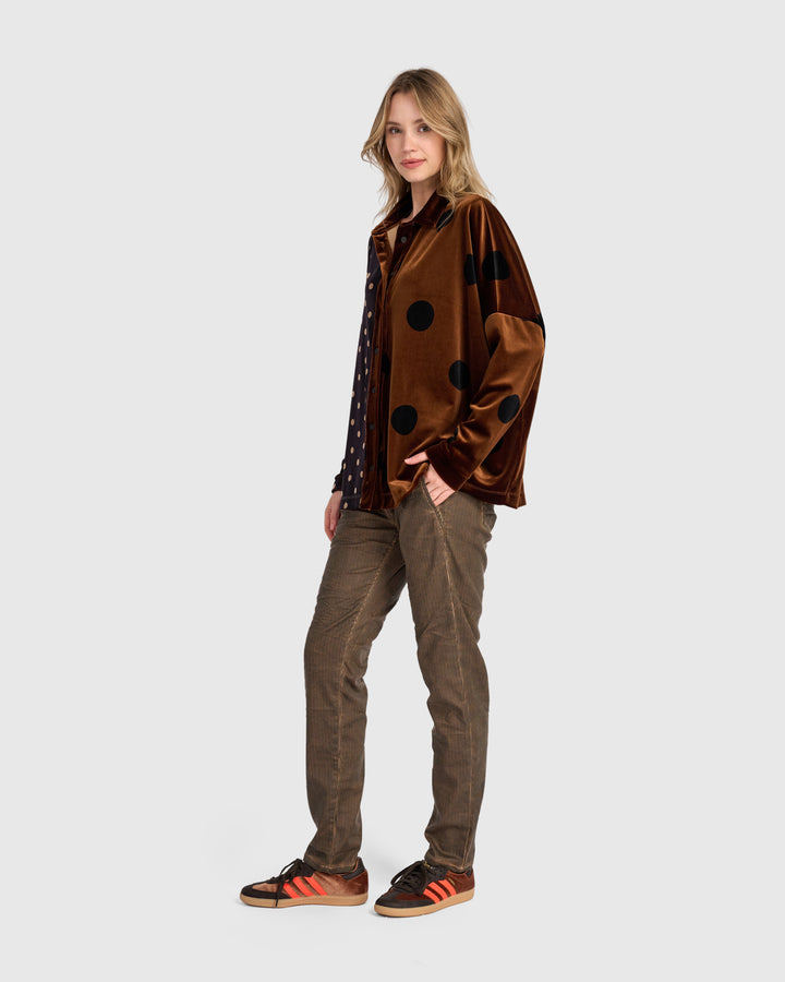 Nellie Velvet Shirt, Amber Dot Mix