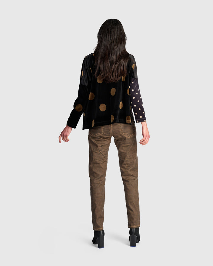 Velvet Boxy Top, Iron Dot