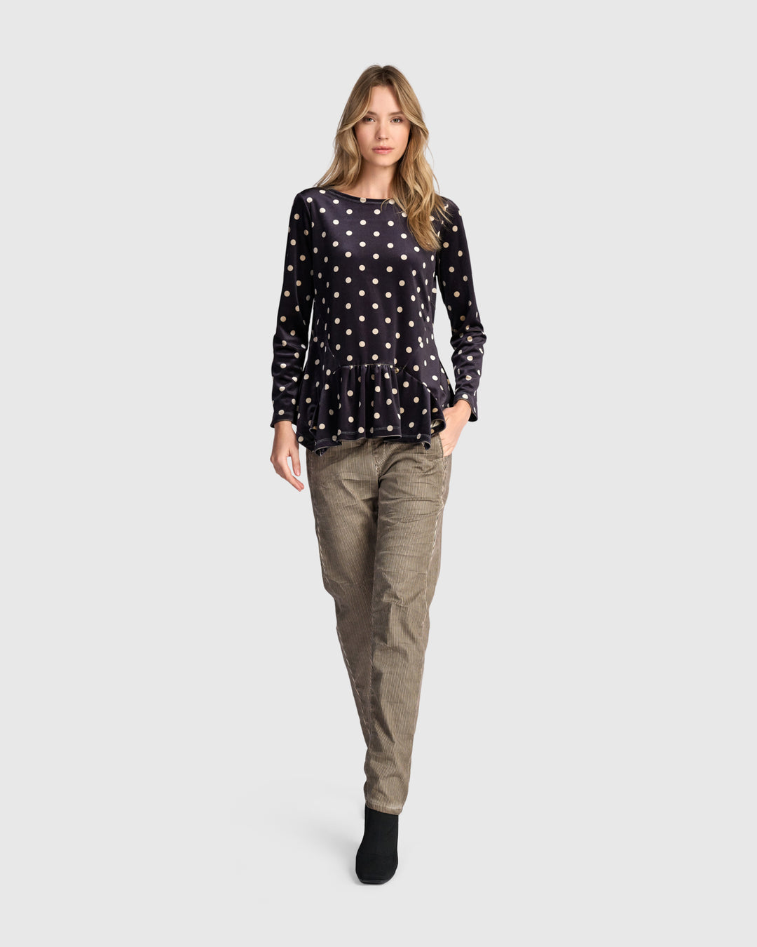 Velvet Addison Top, Iron Dot