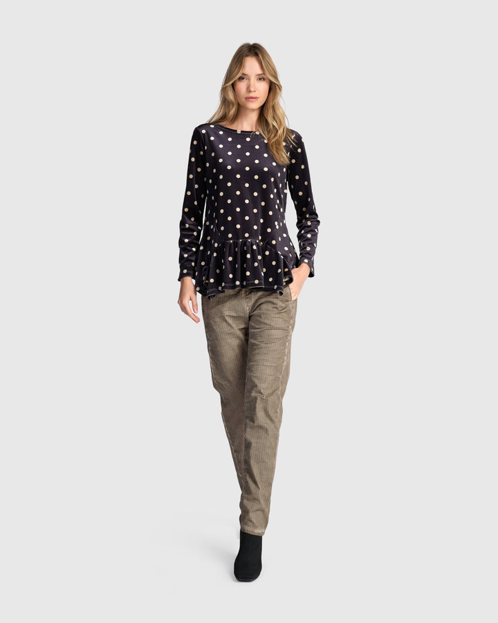 Velvet Addison Top, Iron Dot