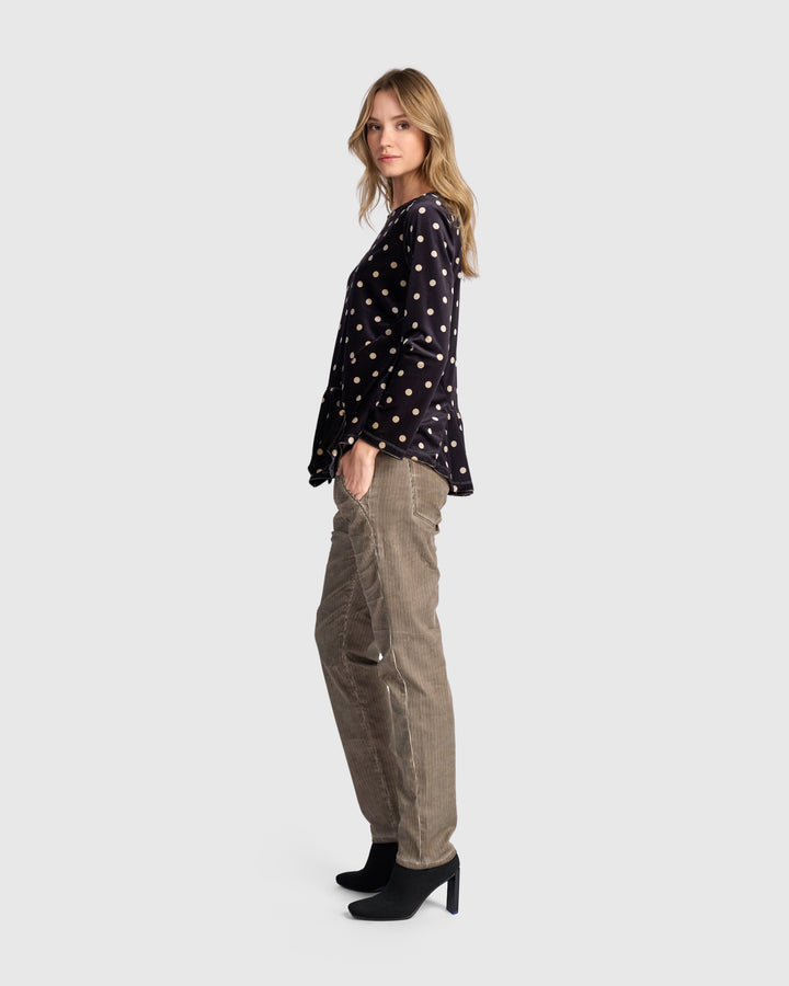 Velvet Addison Top, Iron Dot