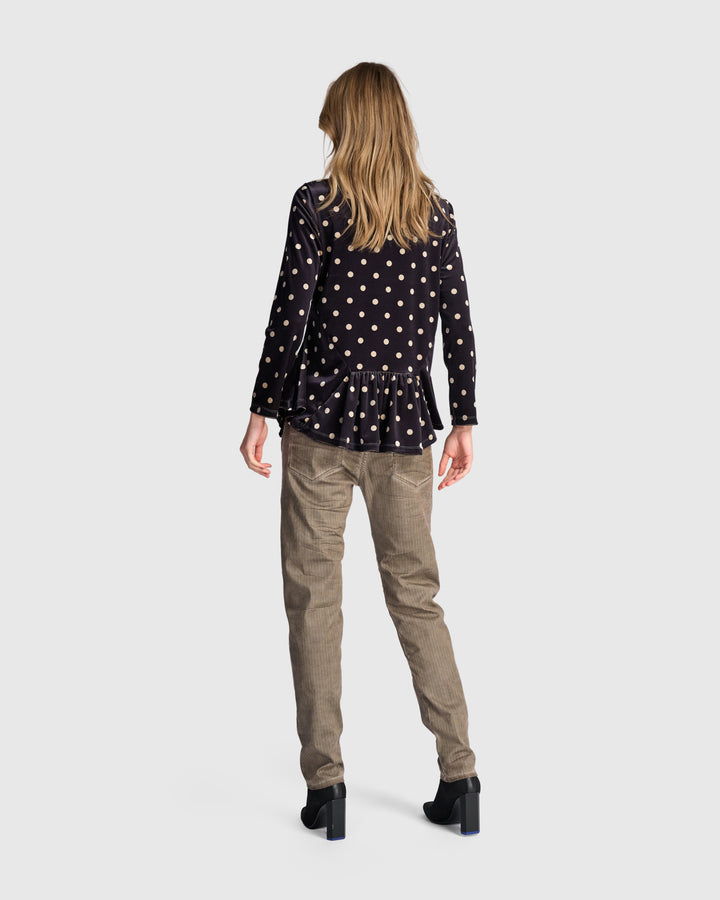 Velvet Addison Top, Iron Dot