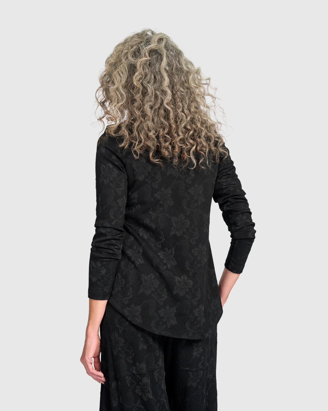 Keepsake V-Neck Top, Black Flora
