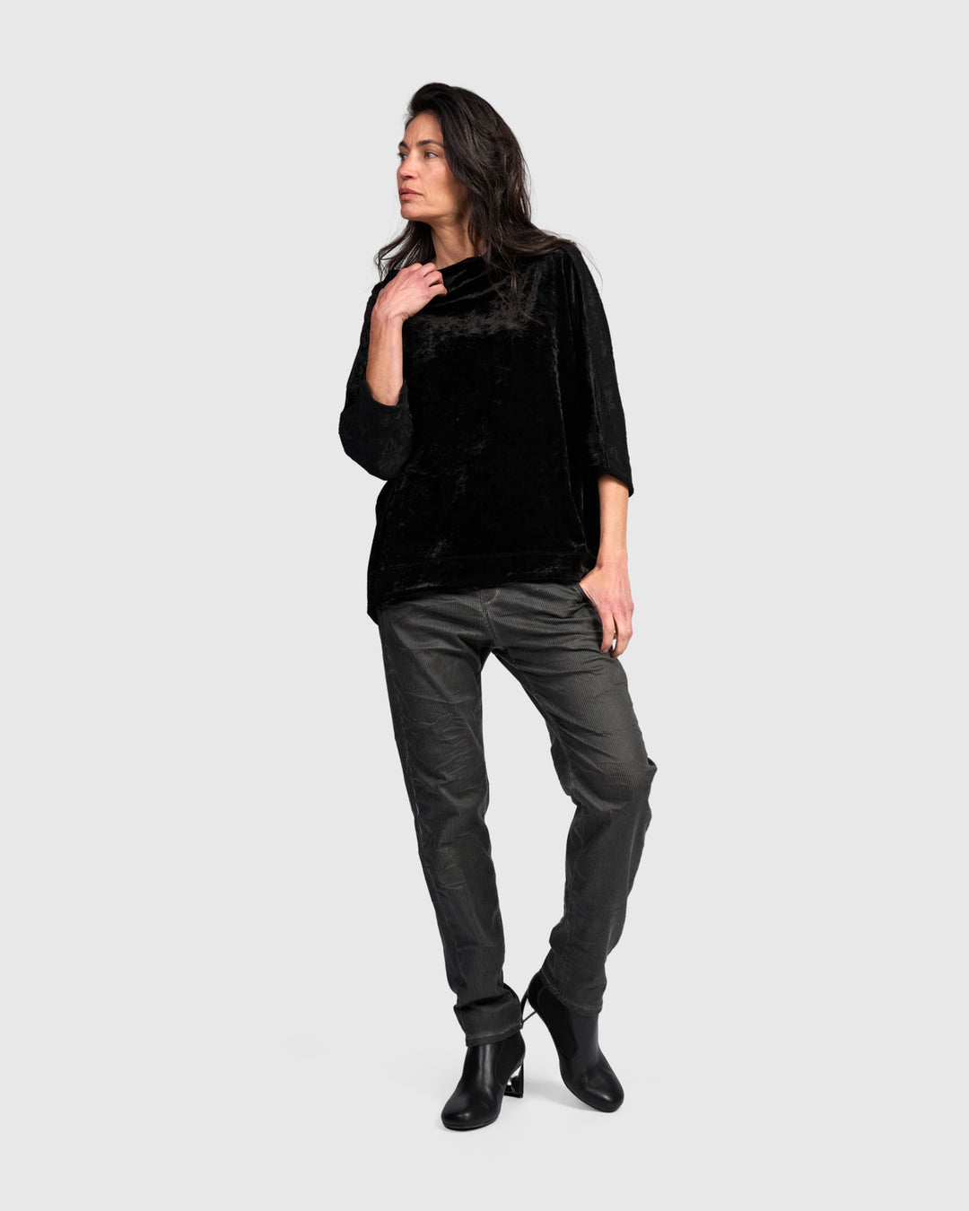 Pinstripe Iconic Stretch Jeans, Carbon